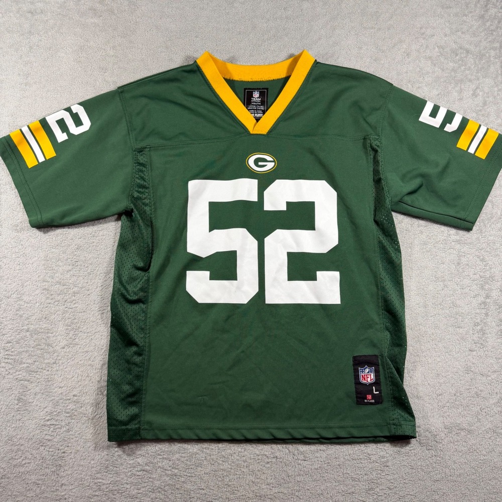 NFL Team Apparel Green Bay Packers Youth L Green Clay Matthews 52 Jersey